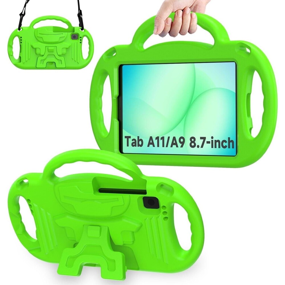 AVAWO Kids Case for Samsung Galaxy Tab A7 Lite 8.7", Handle Stand, Green